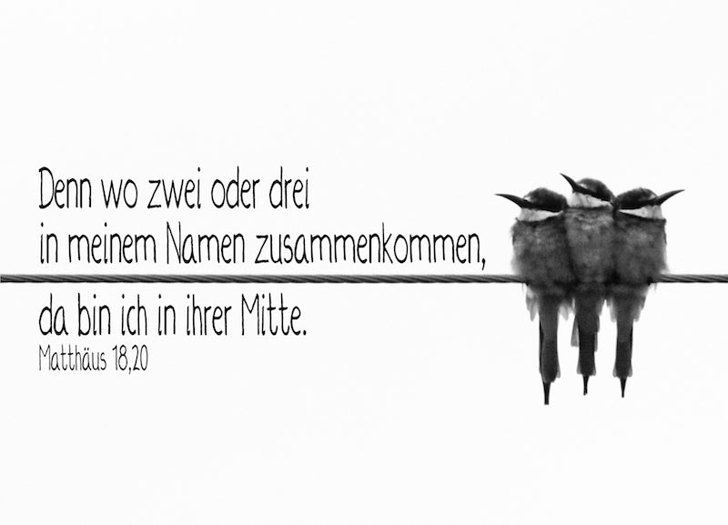 Postkarte  Denn wo zwei oder drei