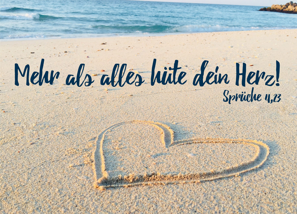 Postkarte Mehr als alles hüte dein Herz !