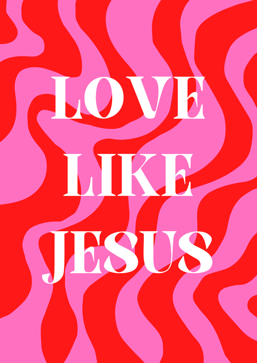 A4 Poster "Love like Jesus" im Bilderrahmen