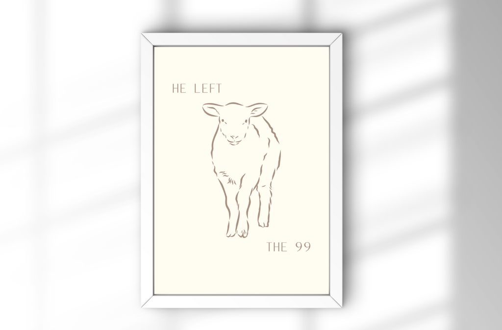 A4 Poster "He Left the 99" im Bilderrahmen