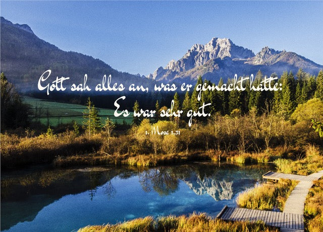 Postkarte  Gott sah alles an