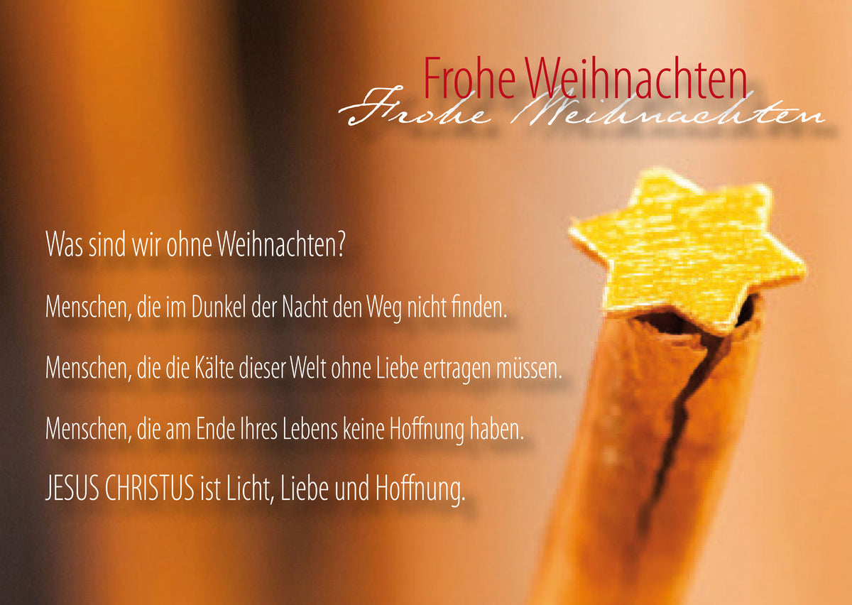 Frohe Weihnachten „Zimt mit Stern“