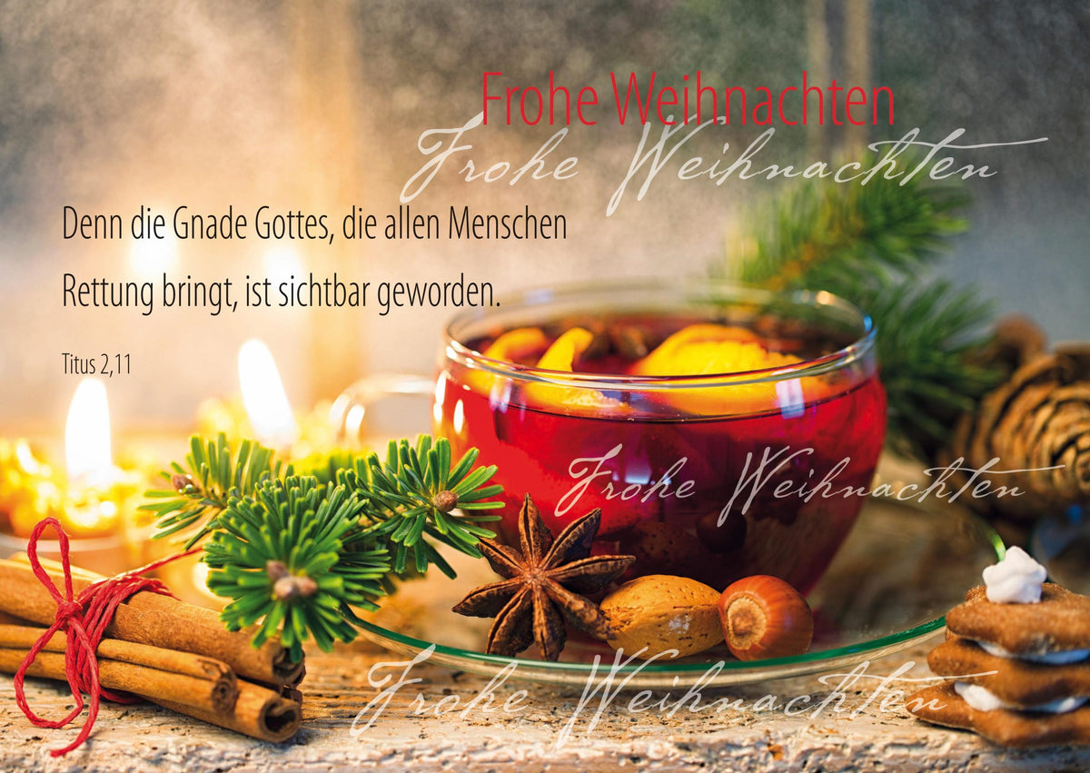Postkarte Frohe Weihnachten Tee