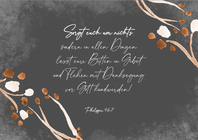 Postkarte Sorgt euch um nichts