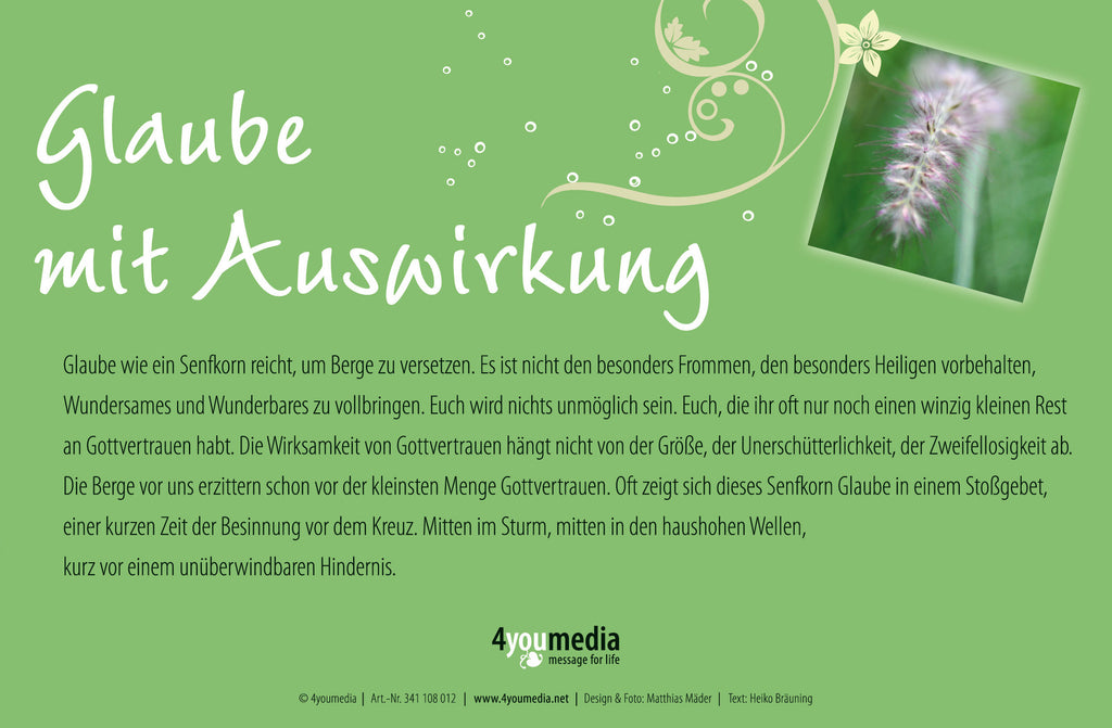 Wenn ihr Glauben habt