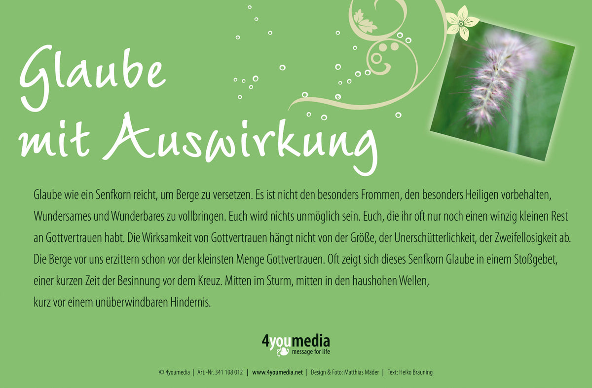 Wenn ihr Glauben habt