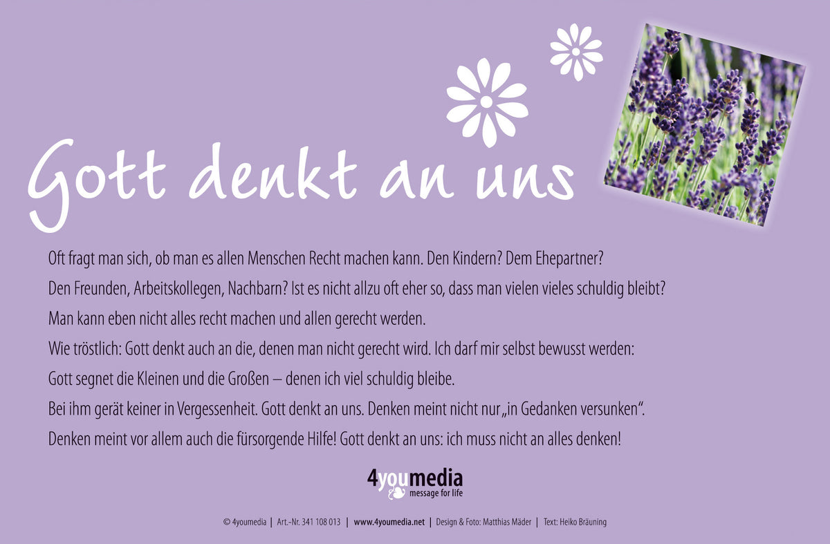 Der Herr denkt an uns