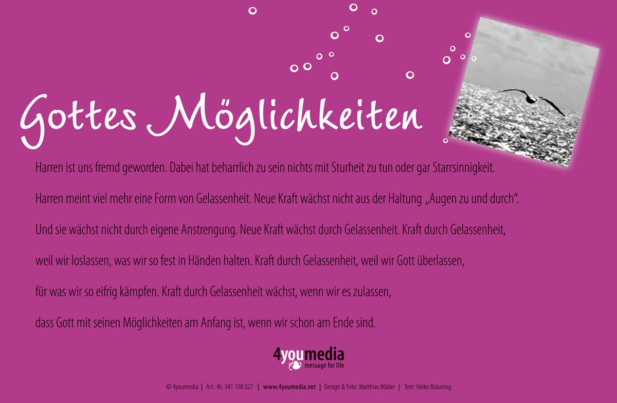 Die auf den Herrn harren, kriegen neue Kraft
