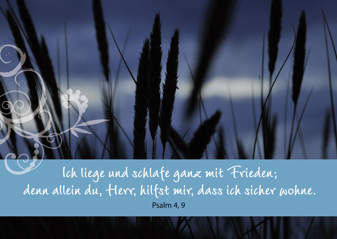 Ich liege und schlafe ganz mit Frieden