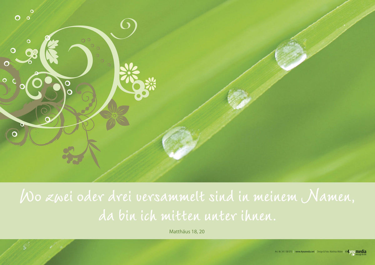 Poster A2 Wo zwei oder drei
