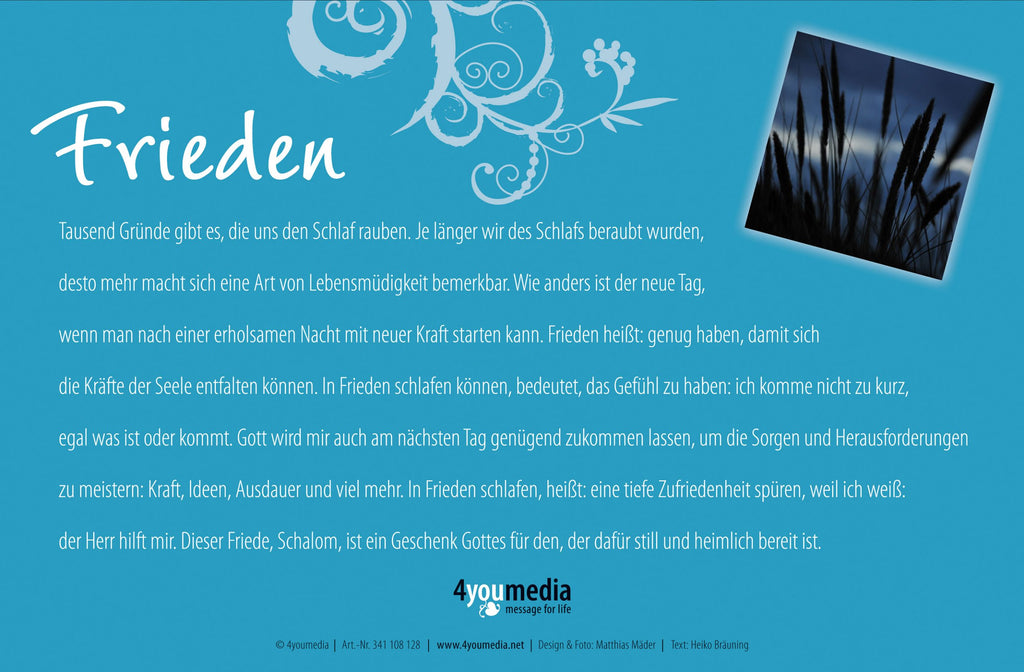 „Frieden“ Ich liege und schlafe ganz mit Frieden