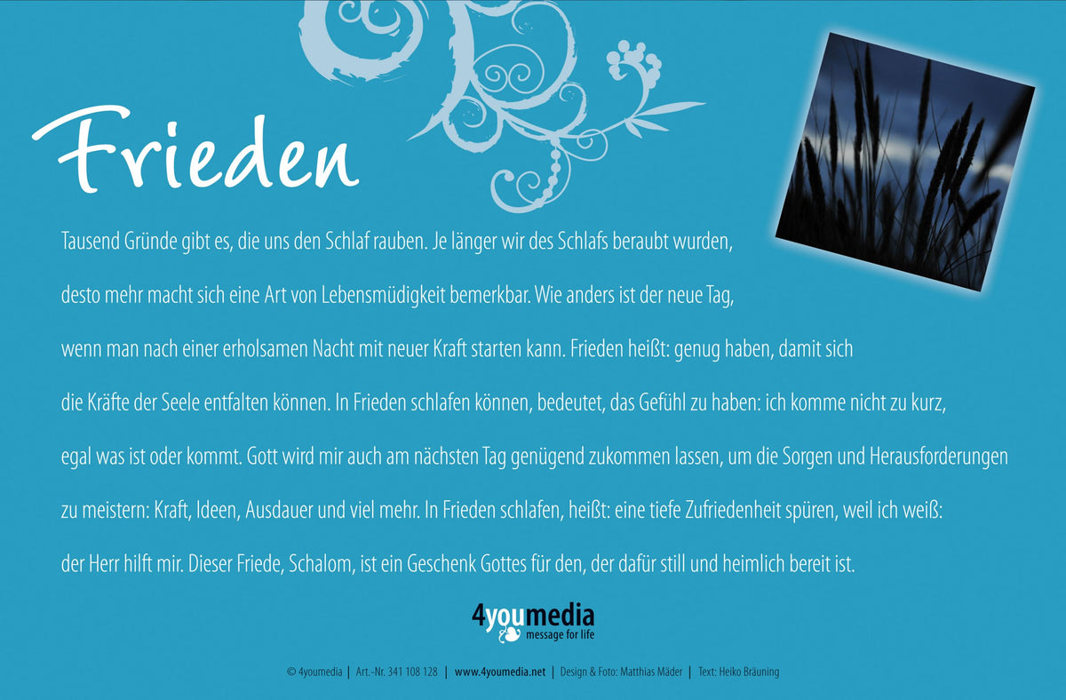 „Frieden“ Ich liege und schlafe ganz mit Frieden