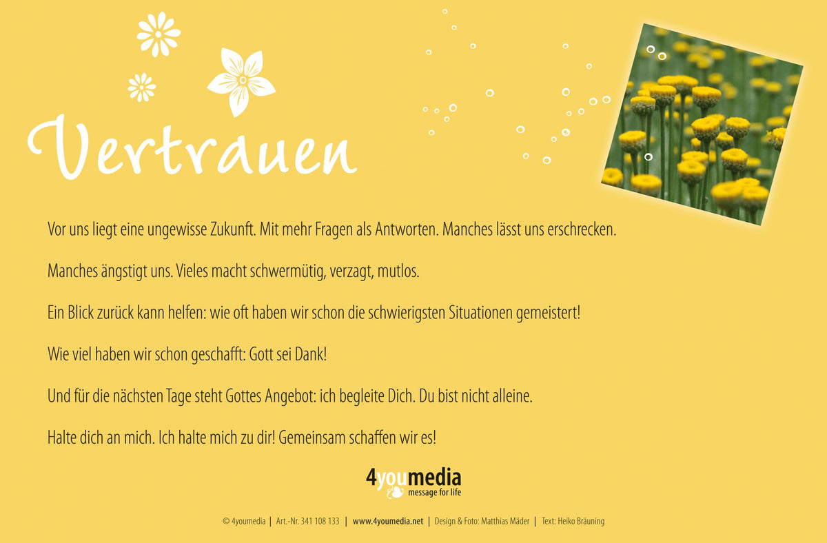 „Vertrauen“ - Siehe, ich habe dir geboten...