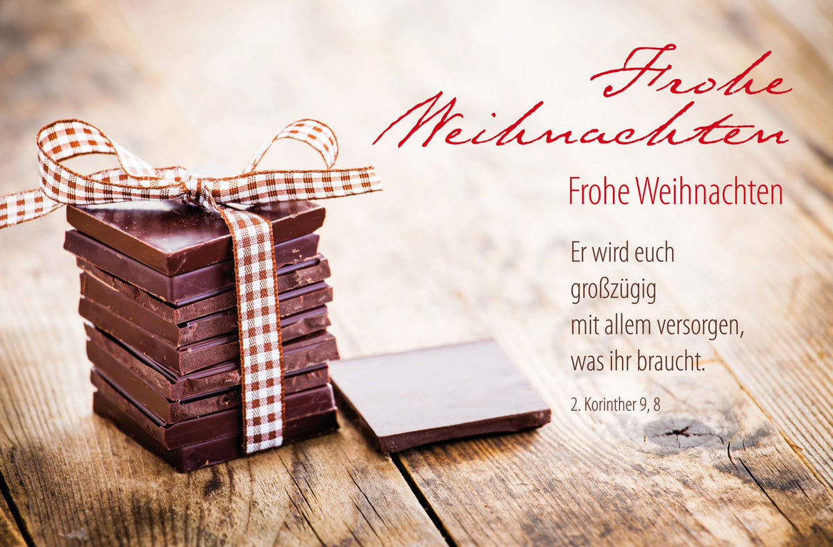 Faltkarte Frohe Weihnachten (Schokolade)