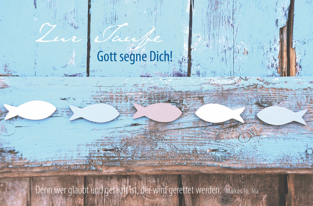 Faltkarte Zur Taufe - Gott segne Dich !