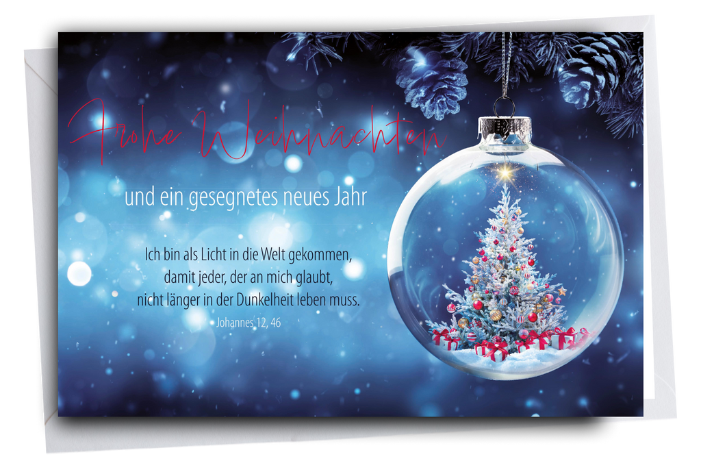 Faltkarte Weihnachten Kugel