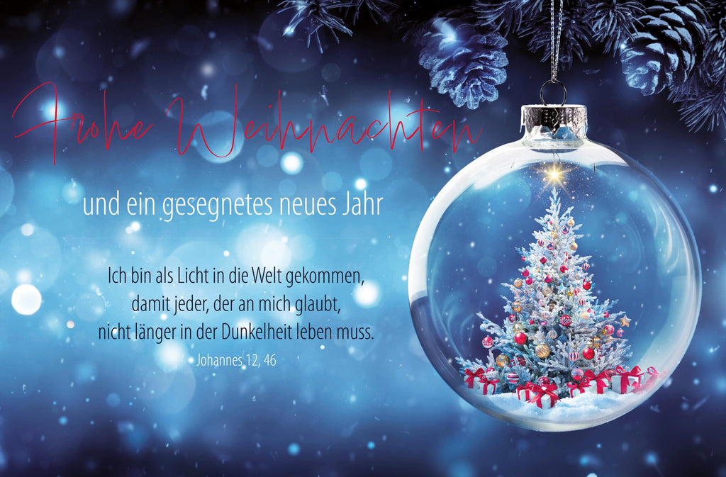 Faltkarte Weihnachten Kugel