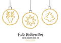Weihnachtspostkarte Frohe Weihnachten Kugeln