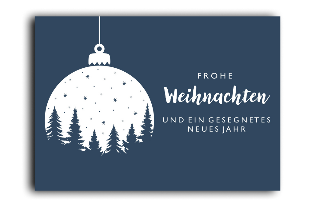 Postkarte Frohe Weihnachten Kugel