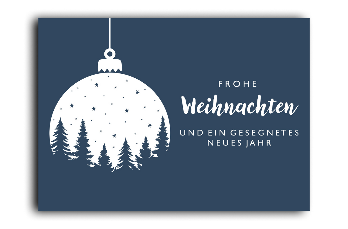 Postkarte Frohe Weihnachten Kugel