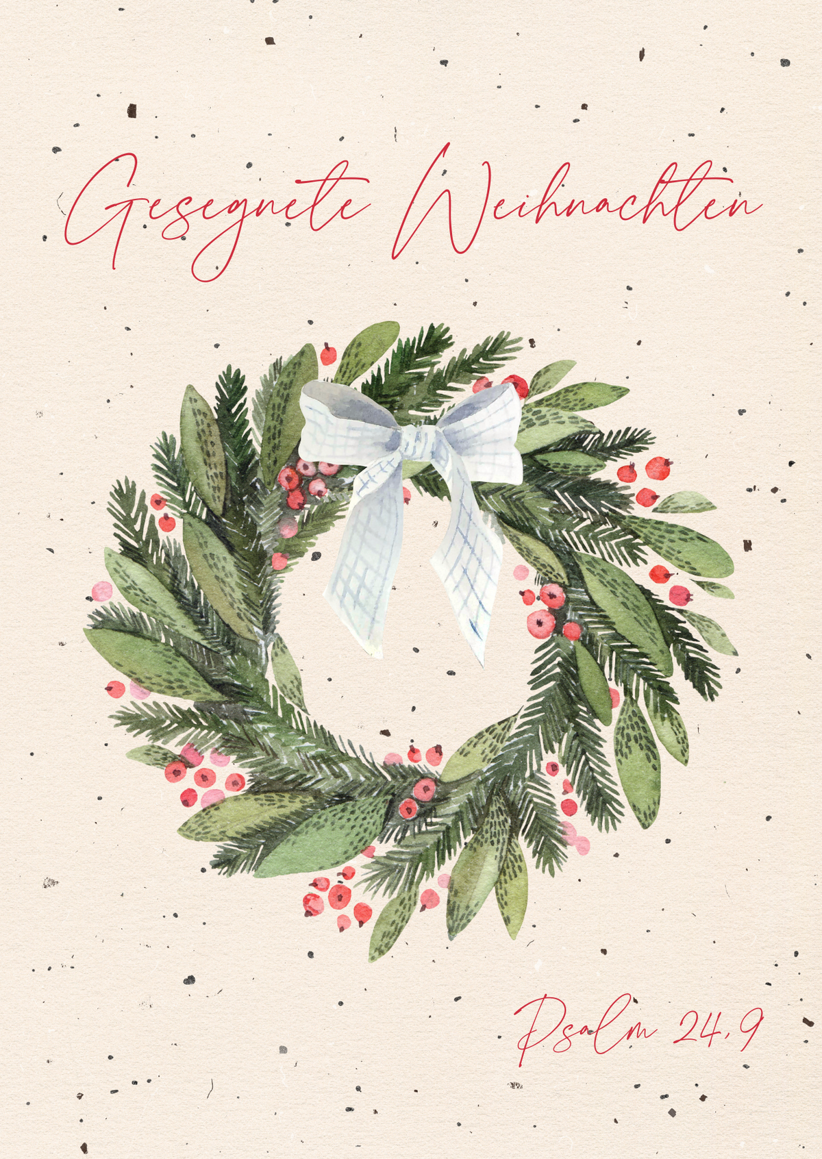 Postkarte Weihnachten Kranz