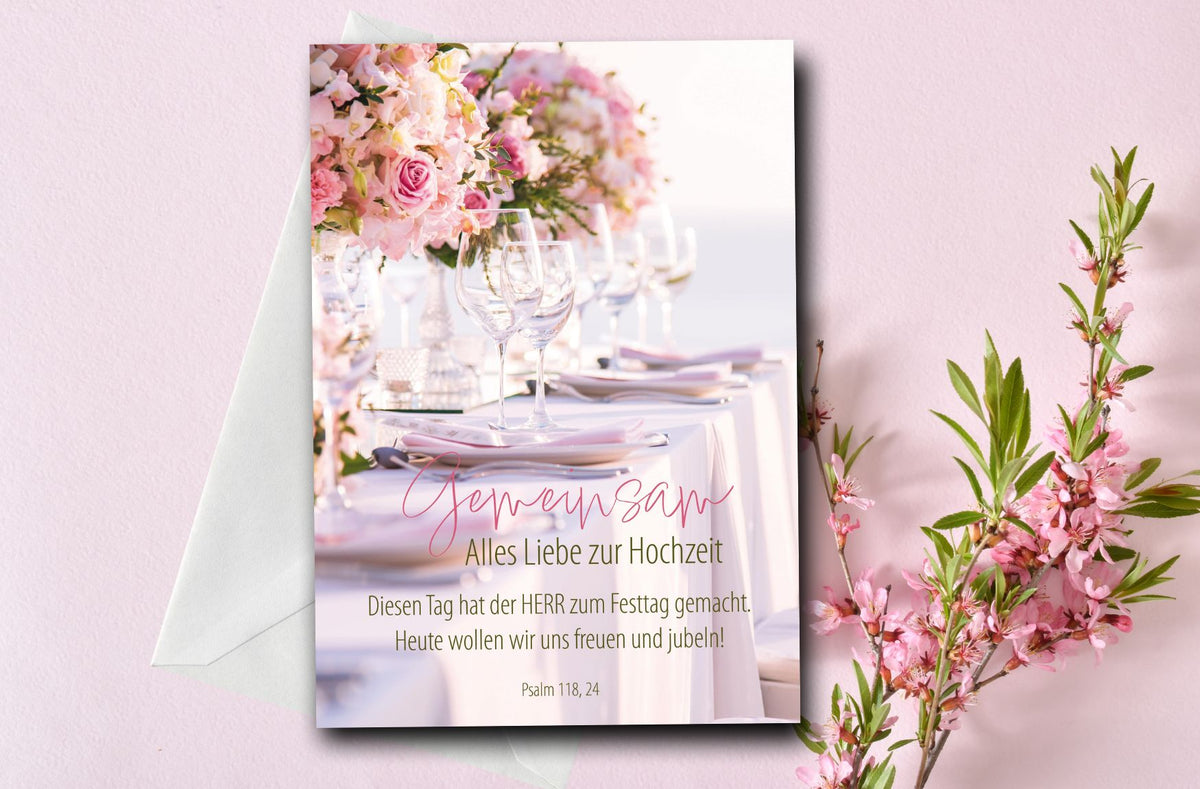 Faltkarte Gemeinsam Alles Liebe zur Hochzeit