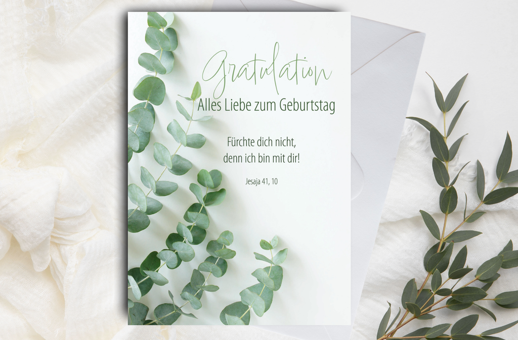 Faltkarte Geburtstag Eukalyptus