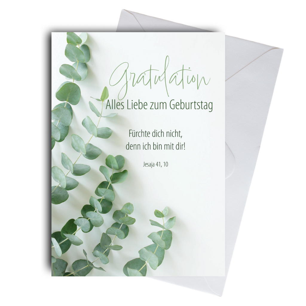 Faltkarte Geburtstag Eukalyptus