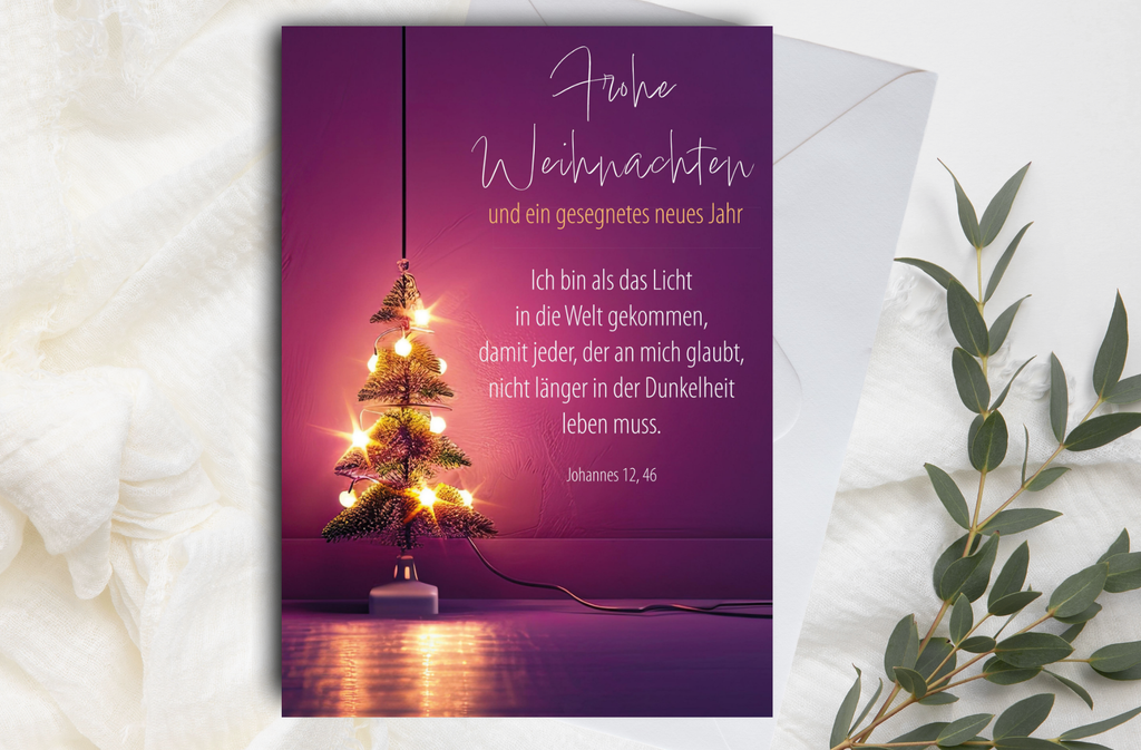 Faltkarte Weihnachten Lichterbaum