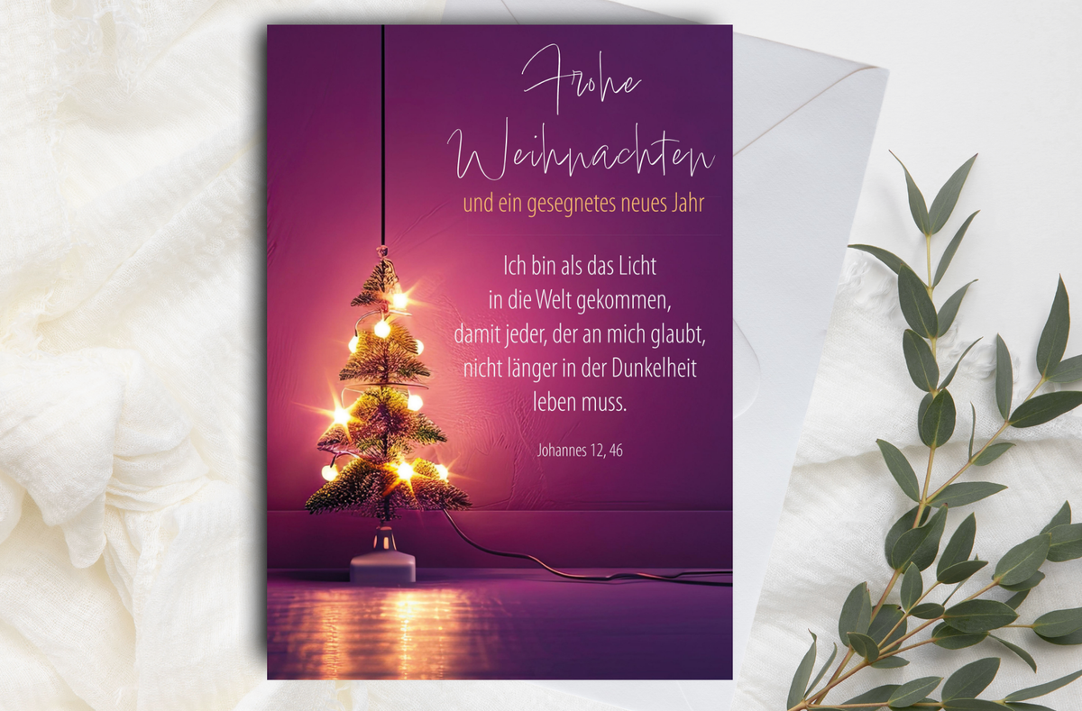 Faltkarte Weihnachten Lichterbaum