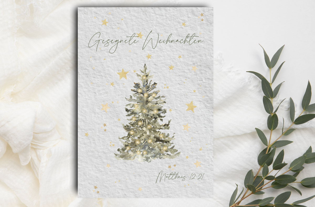 Postkarte Weihnachten Baum