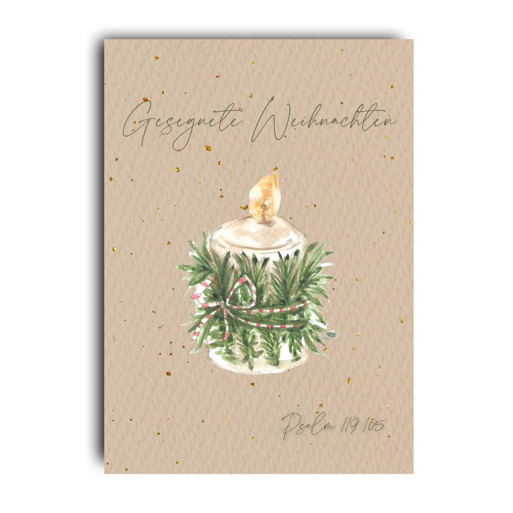 Postkarte Weihnachten Kerze
