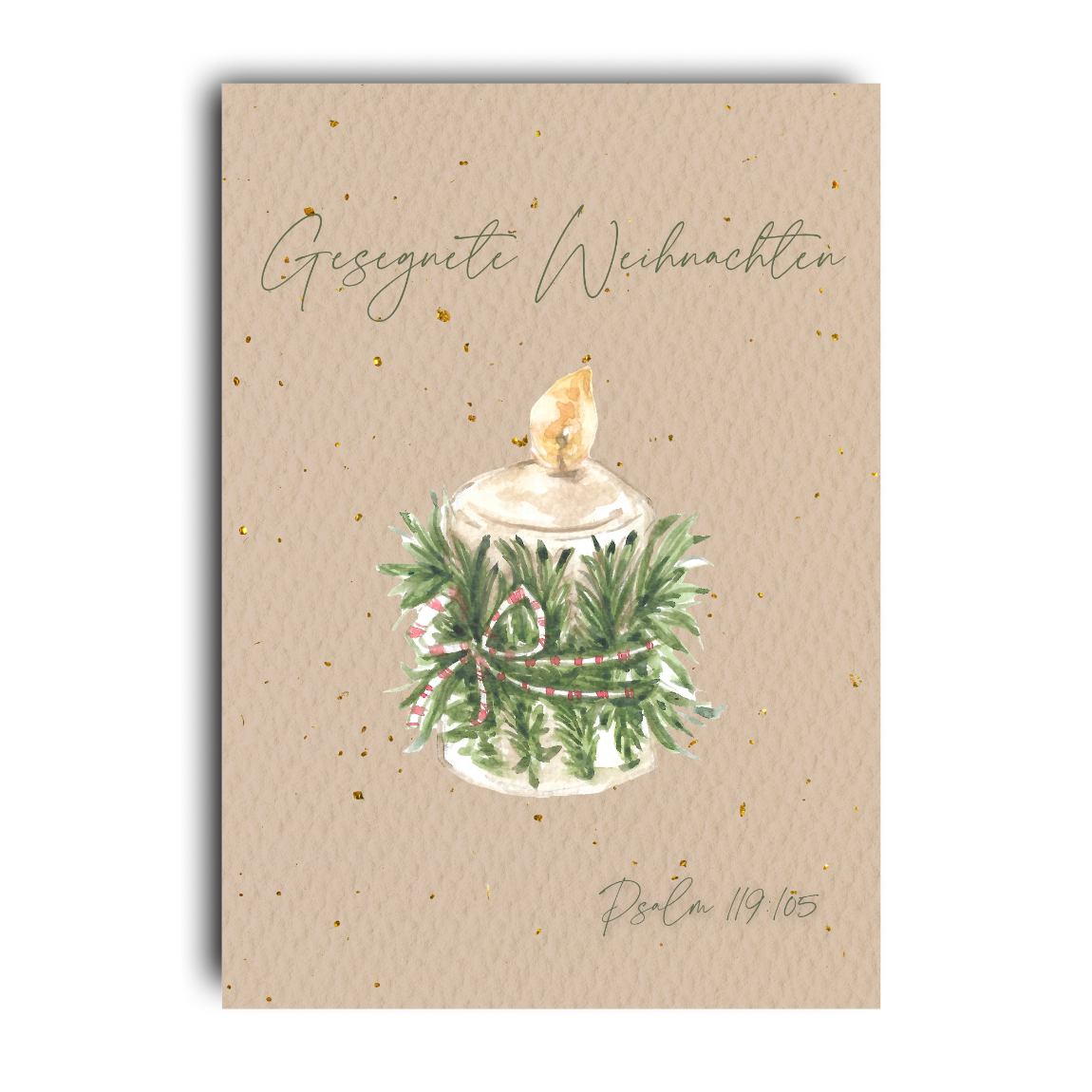 Postkarte Weihnachten Kerze