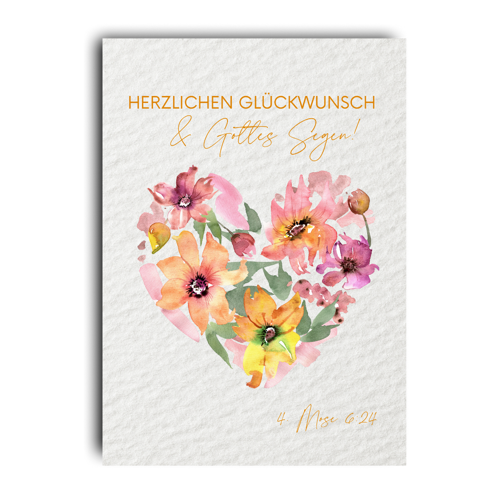 Postkarte Aquarell Herz