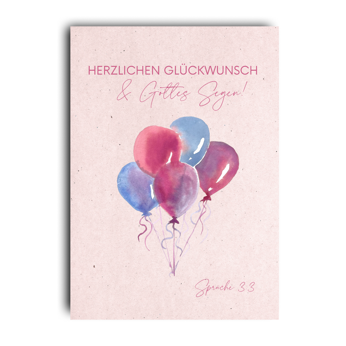 Postkarte Aquarell Luftballons