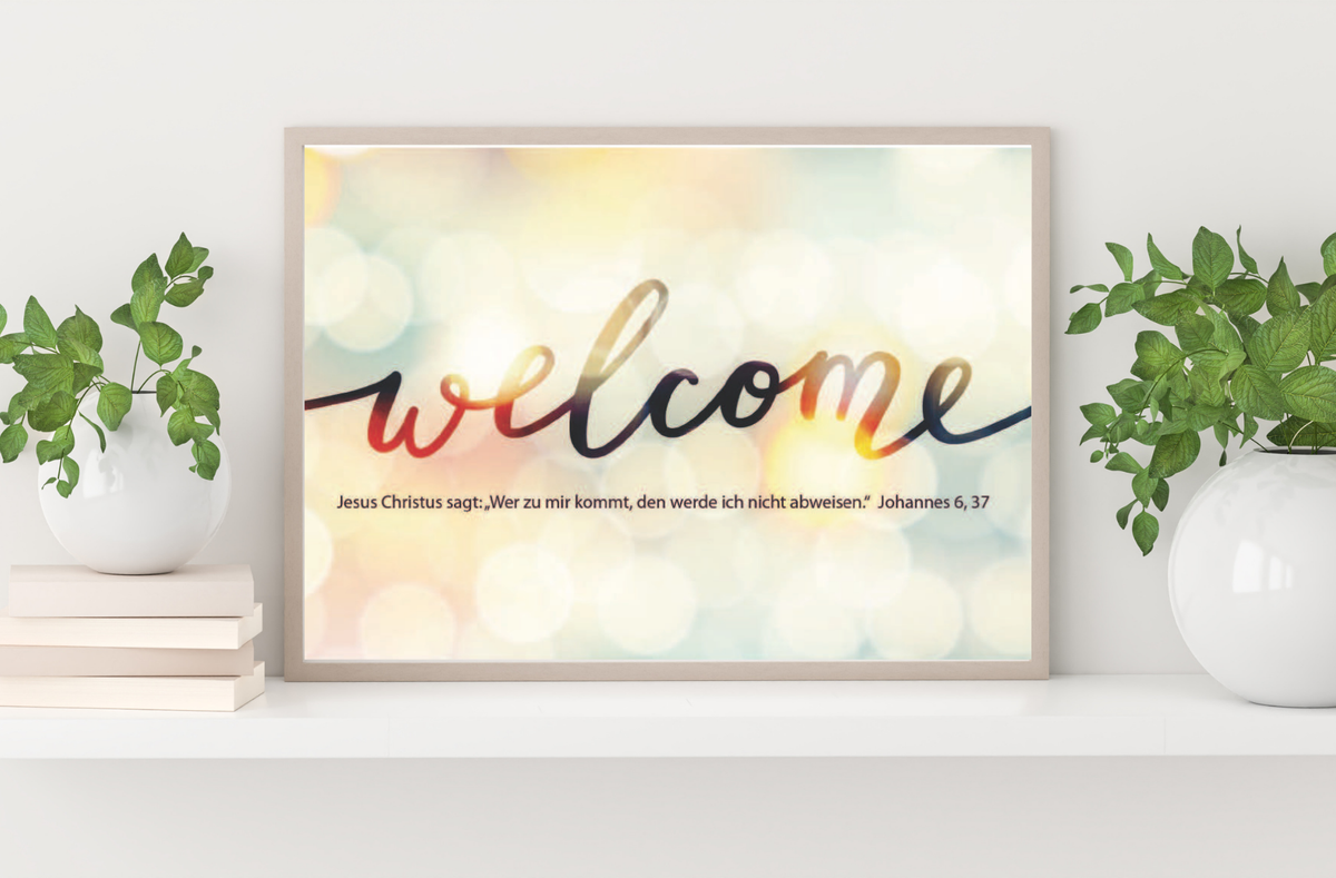 Poster A3 laminiert Jahreslosung 2022 Motiv “Welcome”