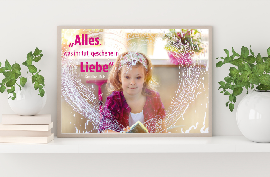 Poster A3 Jahreslosung 2024, Motiv "Fensterputz"
