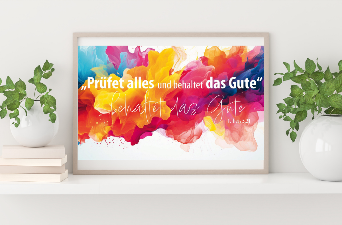 Poster A3 laminiert Jahreslosung 2025 Motiv Bunte Farben