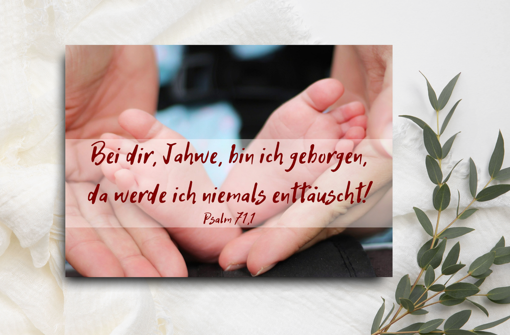 Postkarte  Bei dir, Jahwe, bin ich geborgen