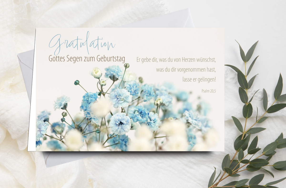 Faltkarte zum Geburtstag Schleierkraut