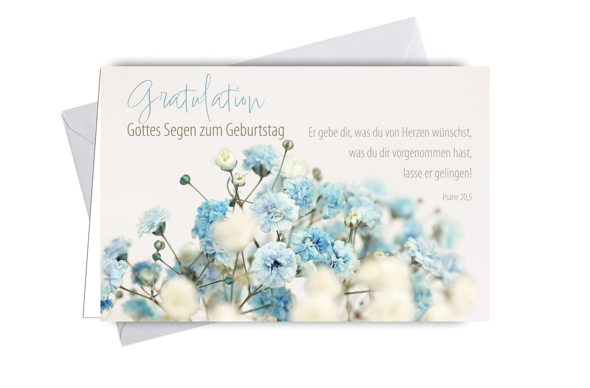 Faltkarte zum Geburtstag Schleierkraut