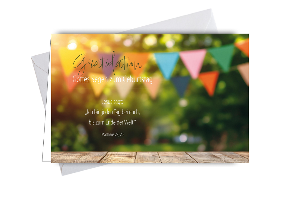Faltkarte zum Geburtstag Girlande