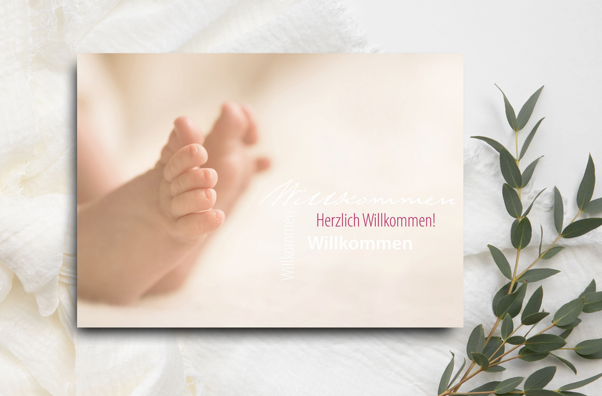 Postkarte Herzlich Willkommen