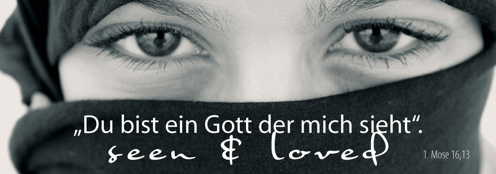 Lesezeichen Jahreslosung 2023 "Du bist ein Gott der mich sieht" Motiv "Frau"
