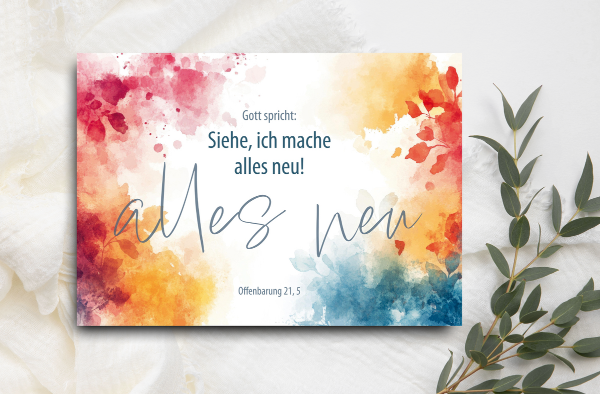 Postkarten Set Jahreslosung 2026 Bunte Farben 10 Stück