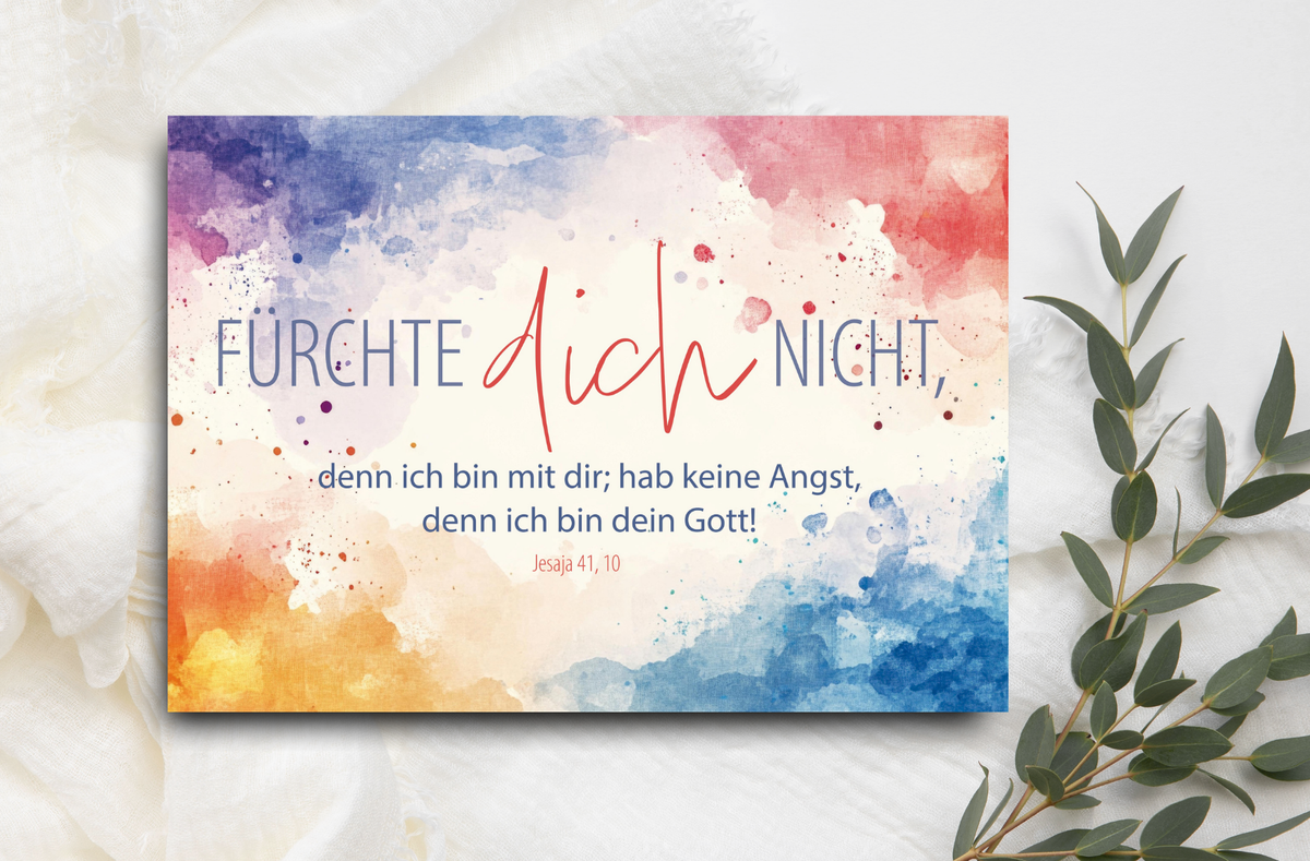 Postkarten Set Jahreslosung 2027 Bunte Farben 10 Stück