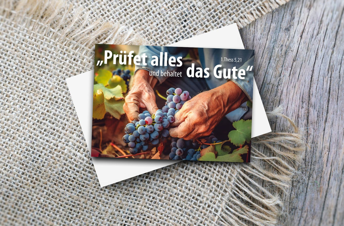 Faltkarte mit Umschlag Jahreslosung 2025 Weinrebe