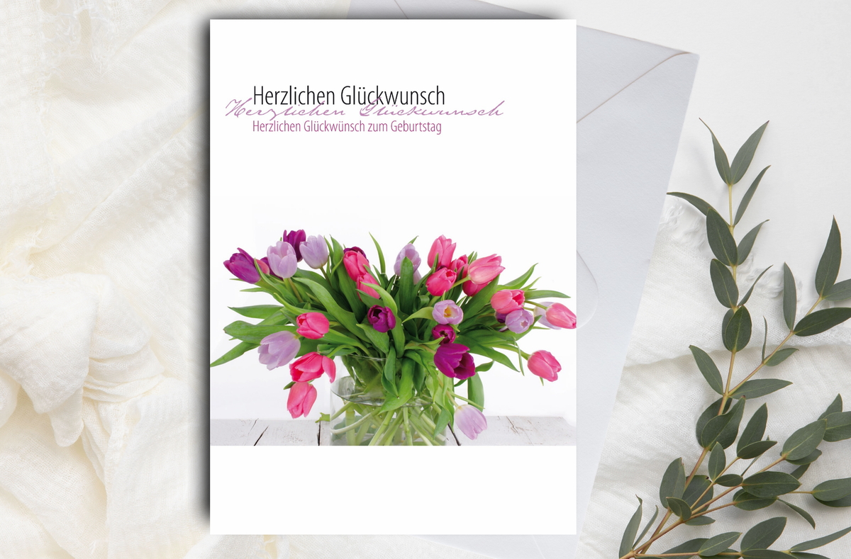 Faltkarte  Herzlichen Glückwunsch zum Geburtstag