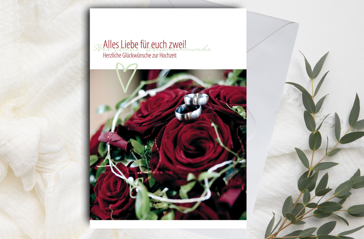 Faltkarte Alles Liebe für euch zwei