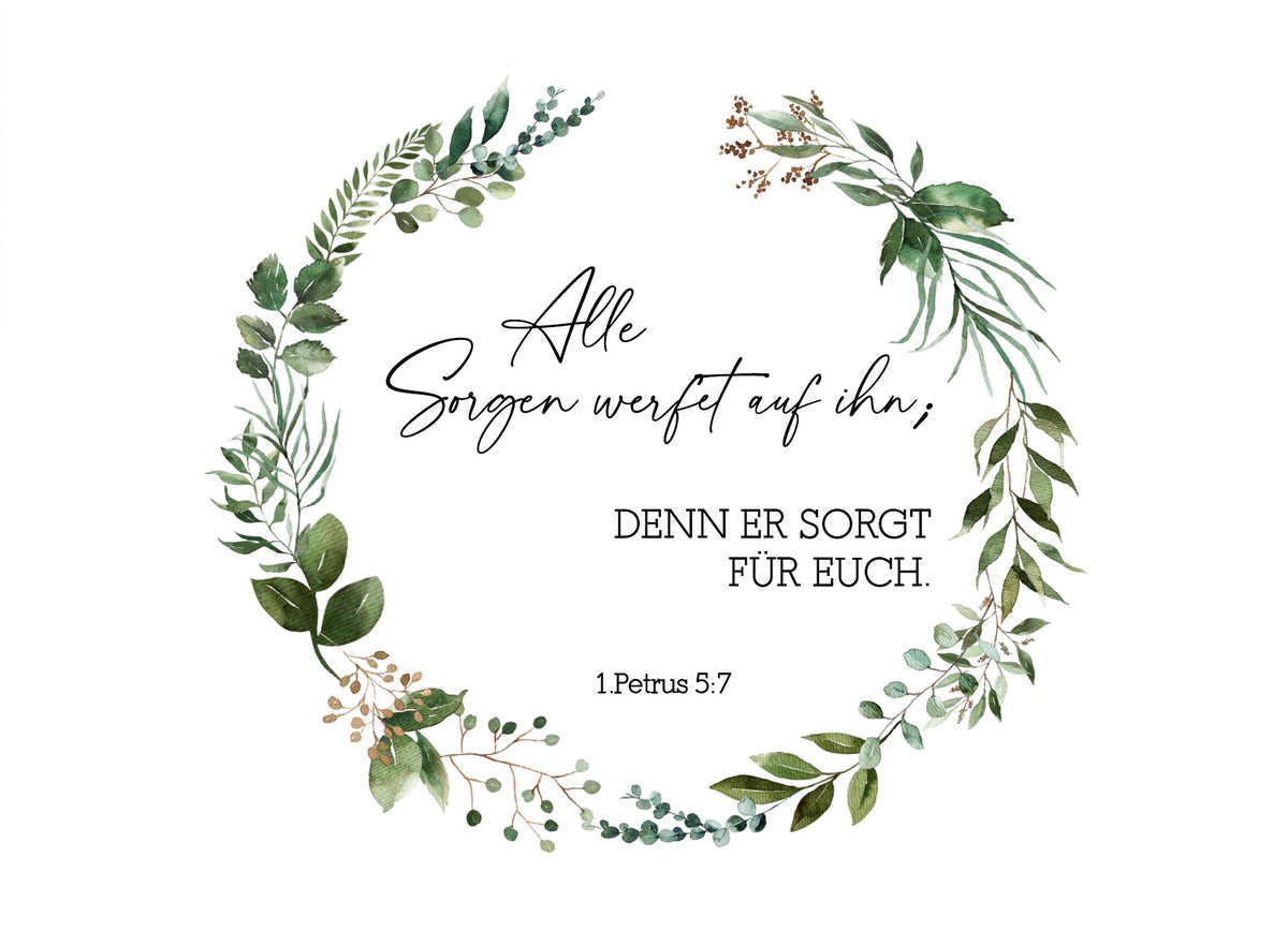 Christliche Postkarte  Alle Sorge